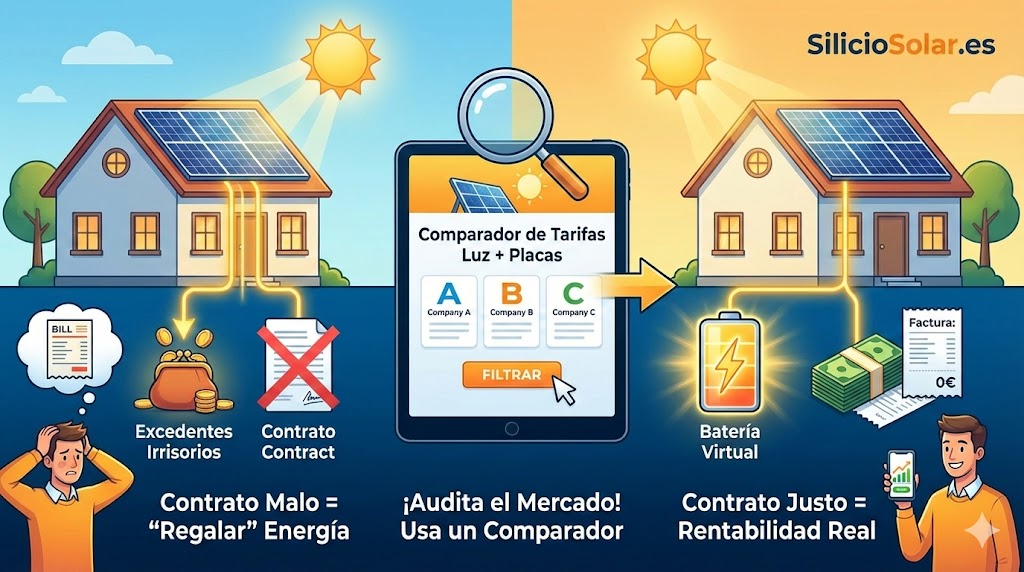 Comparador tarifas luz placas solares